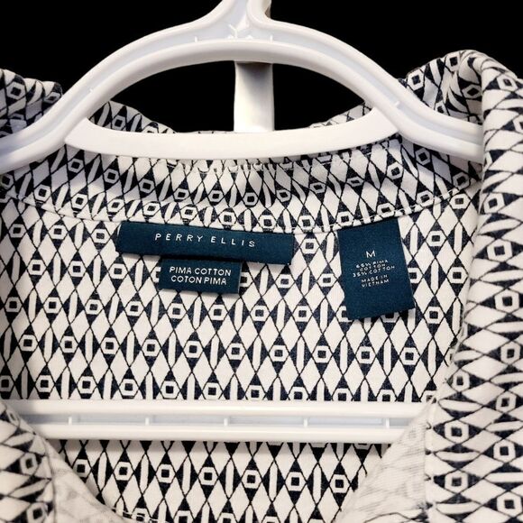 2/$20 Perry Ellis Black & White Polo Golf Shirt - Picture 4 of 4